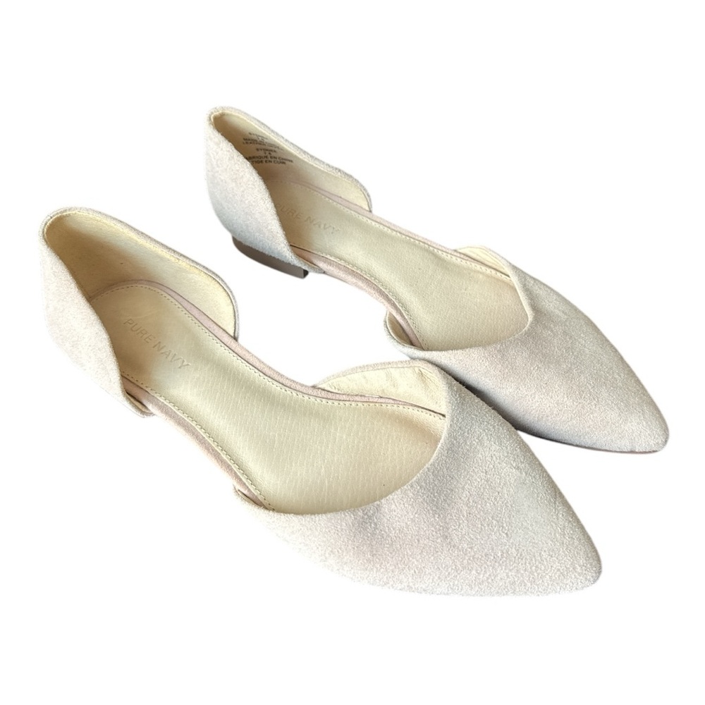 New! Pure Navy. Light pink suede leather flats - size 7.5
